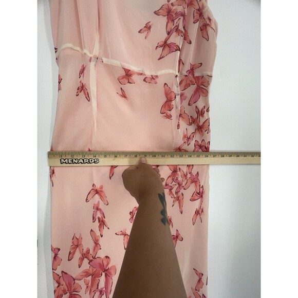 Vintage Y2K Slip Pink Butterfly Fairy Midi Lana Soft Girl Effy Whimsical Dress - Picture 6 of 12